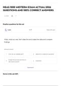 HEAS 1000 MIDTERM EXAM ACTUAL 2026 QUESTIONS AND 100&percnt; CORRECT ANSWERS