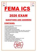 FEMA Incident Command System &lpar;ICS&rpar; 2026 Exam Preparation &ndash; Emergency Management & NIMS Compliance &ndash; Complete Exam Questions with Answers&NewLine;&NewLine;