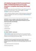 ATI Medical Surgical CMS Proctored Exam 2026 &vert; Verified Questions & Accurate Answers &vert; Complete Med Surg CMS Study Guide