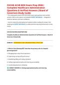 FACHE ACHE BOG Exam Prep 2026 &vert; Complete Healthcare Administration Questions & Verified Answers &vert; Board of Governors Study Guide
