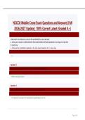 NCCCO Mobile Crane Exam Questions and Answers Study Guide Fall 2026 2027 Verified Solutions