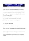 Neurobiology - Chapter 1 &lpar;Exam 1&rpar; with correct answers 100&percnt;