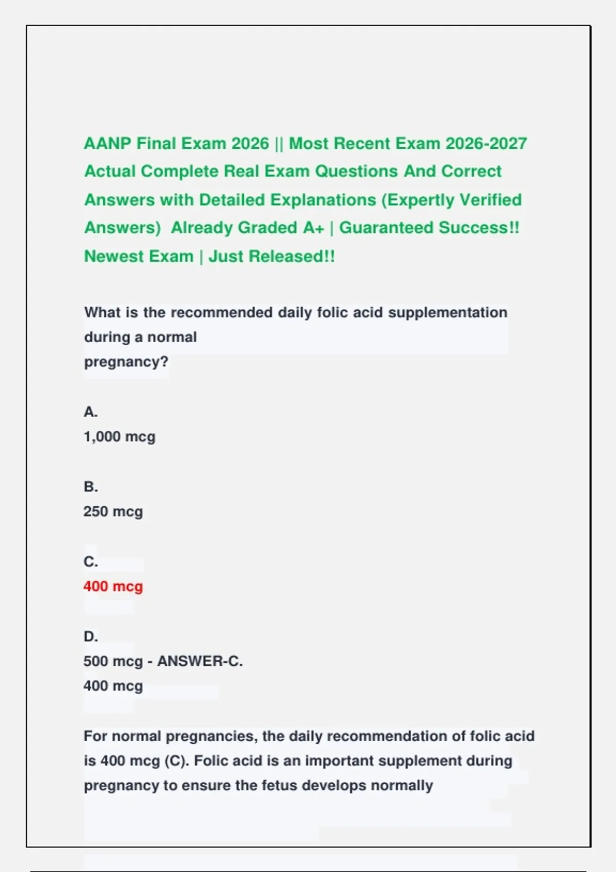 AANP Final Exam 2026 || Most Recent Exam Actual Complete Real Exam ...