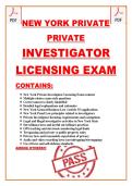 New York State Private &lpar;INVESTIGATOR&rpar; Security Guard Training Exam &ndash; Licensing Laws&comma; Duties & Use of Force &ndash; Complete Exam Questions and Answers&NewLine;&NewLine;