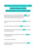 AHFI Exam Questions & Answers &vert; 100&percnt; Verified solutions &lpar;2026&rpar; UPDATE&vert;2026&excl;&excl; STUDY GUIDE EXAM