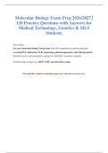 Molecular Biology Exam 2026&sol;2027&colon; 120 Questions & Answers&NewLine;
