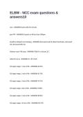 ELBW - NCC exam questions & answers