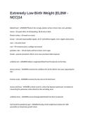Extremely Low Birth Weight &lpar;ELBW - NCC&rpar; Exam Questions & Answers