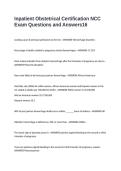 Inpatient Obstetrical Certification NCC Exam Questions and Answers