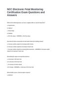 NCC Electronic Fetal Monitoring Certification Exam Questions and Answers