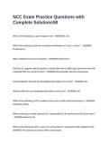 NCC Exam Practice Questions with Complete Solutions