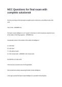 NCC Questions for final exam with complete solutions
