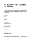 NCC TEST STUDY GUIDE QUESTIONS AND ANSWERS