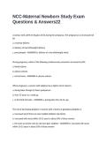 NCC-Maternal Newborn Study Exam Questions & Answers