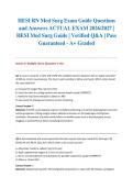 HESI RN Med Surg Exam Guide Questions and Answers ACTUAL EXAM 2026&sol;2027 &vert; HESI Med Surg Guide &vert; Verified Q&A &vert; Pass Guaranteed - A&plus; Graded