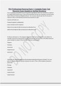 PN1 Professional Nursing Exam 1 Complete Exam Test Recently Exam Questions Verified Solutions