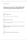 Portage Learning PSYC 101 psychology EXAM A&plus; GRADE ASSURED COMPLETE SOLUTIONS AND VERIFIED ANSWERS
