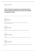 Portage Learning PSYC 101 psychology EXAM A&plus; GRADE ASSURED COMPLETE SOLUTIONS AND VERIFIED ANSWERS