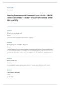 NCLEX PN fundamentals EXAM A&plus; GRADE ASSURED COMPLETE SOLUTIONS AND VERIFIED ANSWERS