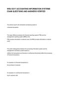WGU D217 ACCOUNTING INFORMATION SYSTEMS EXAM QUESTIONS AND ANSWERS VERIFIED