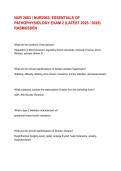 NUR 2063 &sol; NUR2063&colon; ESSENTIALS OF PATHOPHYSIOLOGY EXAM 2 &lpar;LATEST 2025 &sol; 2026&rpar; RASMUSSEN