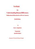 Test Bank for Understanding Human Differences&colon; Multicultural Education for a Diverse America&comma; 6th Edition&comma; Koppelman &lpar;All Chapters 1-14&comma; Verified Answers&rpar; &vert; A&plus; Guide