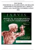 TEST BANK FOR PHYSICAL EXAMINATION AND HEALTH ASSESSMENT 9TH EDITION BY CAROLYN JARVIS &lpar; ALL CHAPTERS COVERED&rpar; LATEST 2026