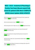 WGU - D313 - Anatomy & Physiology 2 Practice Test Exam &lpar;Recent exam&rpar; Fully solved & updated 2026 Most COMPLETE &lpar;2026&rpar; &lpar;Latest Update 2026&rpar; UPDATE&excl;&excl;