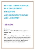Physical Examination and Health Assessment 9th Edition Test Bank &vert; Jarvis & Eckhardt Health Assessment Practice Questions
