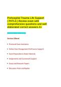 Prehospital Trauma Life Support &lpar; PHTLS &rpar; Review exam with comprehensive questions and well elaborated correct answers A&plus;