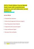 PHTLS Tenth Edition Course Manual Study exam with comprehensive questions and elaborated correct answers A&plus;&period;