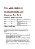 Ohio Lead Abatement Contractor Exam Prep 2026&sol;2027 &vert; S-Tier Universal Test Bank & Study Guide &lpar;60 Elite Q&A&rpar;