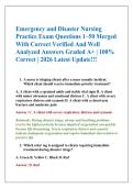 Emergency and Disaster Nursing &NewLine;Practice Exam Questions 1&ndash;50 Merged &NewLine;With Correct Verified And Well &NewLine;Analyzed Answers Graded A&plus; &vert; 100&percnt; &NewLine;Correct &vert; 2026 Latest Update&excl;&excl;&excl;