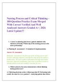 Nursing Process and Critical Thinking &ndash;&NewLine;100-Question Practice Exam Merged &NewLine;With Correct Verified And Well &NewLine;Analyzed Answers Graded A&plus; &vert; 2026 &NewLine;Latest Update&excl;&excl;&excl;