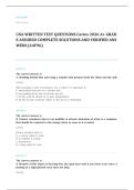 CNA written EXAM A&plus; GRADE ASSURED COMPLETE SOLUTIONS AND VERIFIED ANSWERS