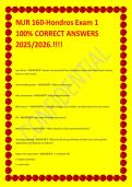 NUR 160-Hondros Exam 1&NewLine;100&percnt; CORRECT ANSWERS&NewLine;2025&sol;2026&period;&excl;&excl;&excl;&excl;