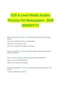 OCR A Level Media Studies&NewLine;Theories for Newspapers 2026&NewLine;NEWEST&excl;&excl;&excl;&excl;