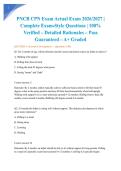 PNCB CPN Exam Actual Exam 2026&sol;2027 &vert; Complete Exam-Style Questions &vert; 100&percnt; Verified &ndash; Detailed Rationales &ndash; Pass Guaranteed &ndash; A&plus; Graded&NewLine;&NewLine;