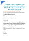GISP Exam & Study Guide Actual Exam 2026&sol;2027 &vert; Complete Exam-Style Questions &vert; 100&percnt; Verified &ndash; Detailed Rationales &ndash; Pass Guaranteed &ndash; A&plus; Graded&NewLine;&NewLine;