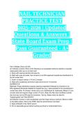 NAIL TECHNICIAN PRACTICE TEST 2025-2026 &vert; Updated Questions & Answers &vert; State Board Exam Prep &vert; Pass Guaranteed - A&plus; Graded