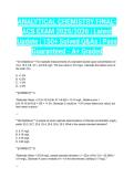 ANALYTICAL CHEMISTRY FINAL- ACS EXAM 2025&sol;2026 &vert; Latest Update &vert; 150&plus; Solved Q&As &vert; Pass Guaranteed - A&plus; Graded