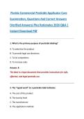 Florida Commercial Pesticide Applicator Core &NewLine;Examination&comma; Questions And Correct Answers &NewLine;&lpar;Verified Answers&rpar; Plus Rationales 2026 Q&A &vert; &NewLine;Instant Download Pdf