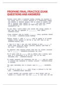 PROPANE FINAL PRACTICE EXAM QUESTIONS AND ANSWERS