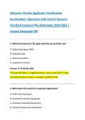 Delaware Private Applicator Certification &NewLine;Examination Questions And Correct Answers &NewLine;&lpar;Verified Answers&rpar; Plus Rationales 2026 Q&A &vert; &NewLine;Instant Download Pdf