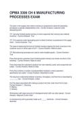 OPMA 3306 CH 6 MANUFACTURING PROCESSES EXAM QUESTIONS WITH CORRECT ANSWERS