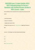 NSG3280 Exam 3 &lpar;Latest Update 2026 &sol; 2027&rpar; Pathophysiology for Nurses I Questions with Verified Answers &lbrace;Grade A&rcub; 100&percnt; Correct &ndash; Galen&NewLine;&NewLine;