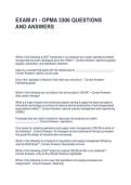 EXAM &num;1 - OPMA 3306 QUESTIONS AND ANSWERS