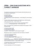 OPMA &ndash; 3306 EXAM QUESTIONS WITH CORRECT ANSWERS