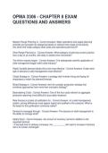 OPMA 3306 - CHAPTER 8 EXAM QUESTIONS AND ANSWERS