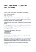 OPMA 3306 - EXAM 2 QUESTIONS AND ANSWERS